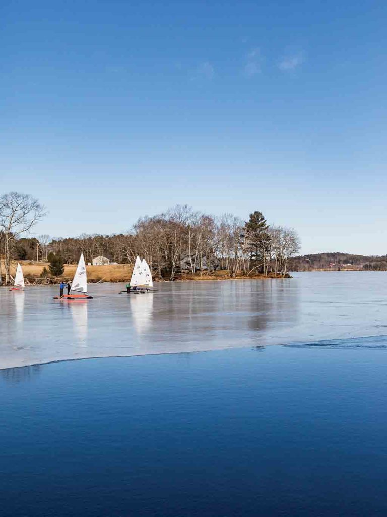 sailboat in ice