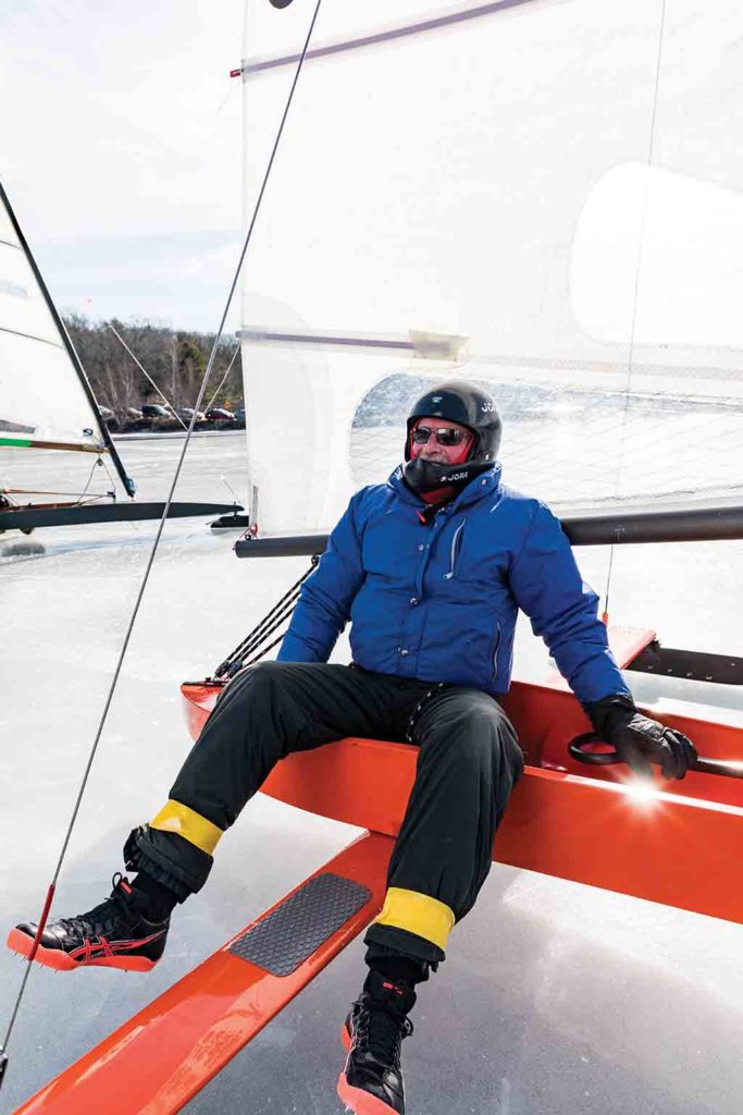 sailboat in ice