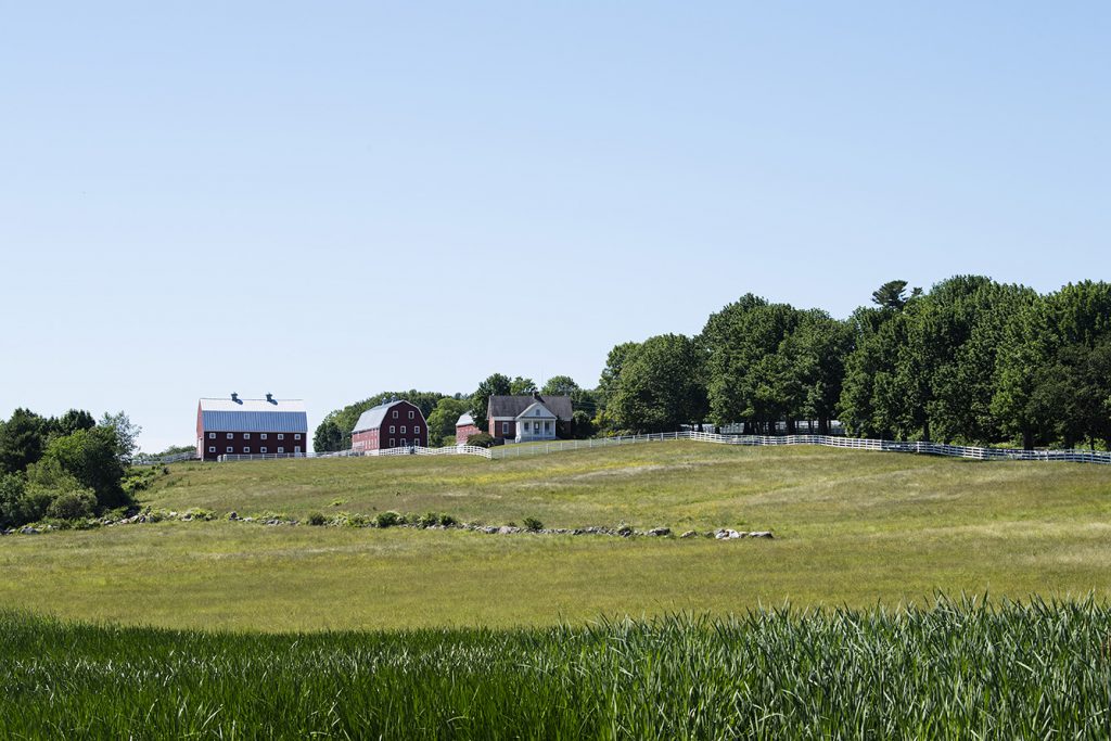 The iconic Hill Farm on Route 231 has withstood many iterations of Pineland Farms Maine