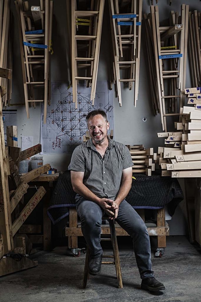 Aaron T. Stephan in his studio