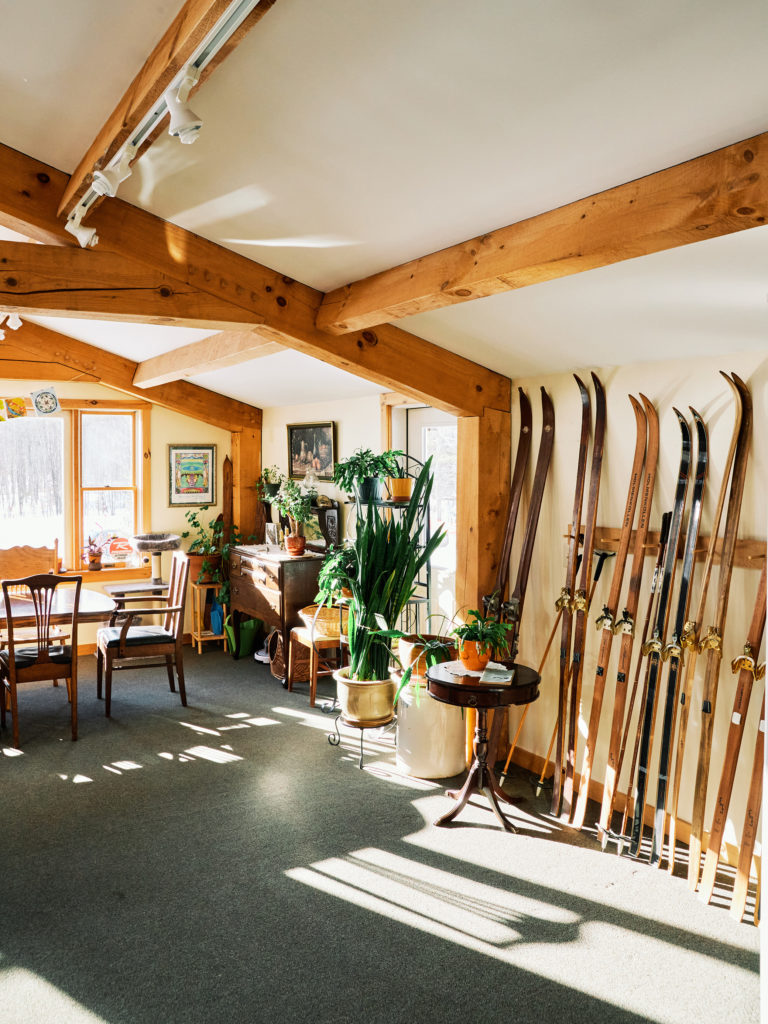 A legacy of ski gear inside at Carter’s XC Ski Center, where three generations of the Carter family have worked.